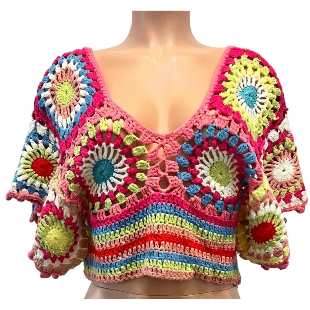 Colorful Crochet Women's Sweater